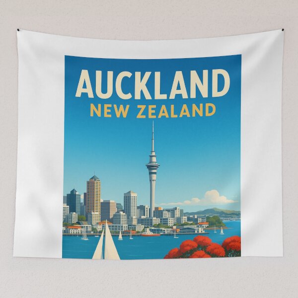 Item preview, Auckland New Zealand Waterfront with Sailboats designed and sold by Aryabek.