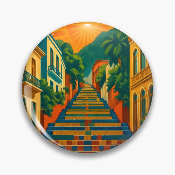 Item preview, Rio de Janeiro Selarón Steps in Vibrant Art Deco Brazil Style designed and sold by Cosmopolis.