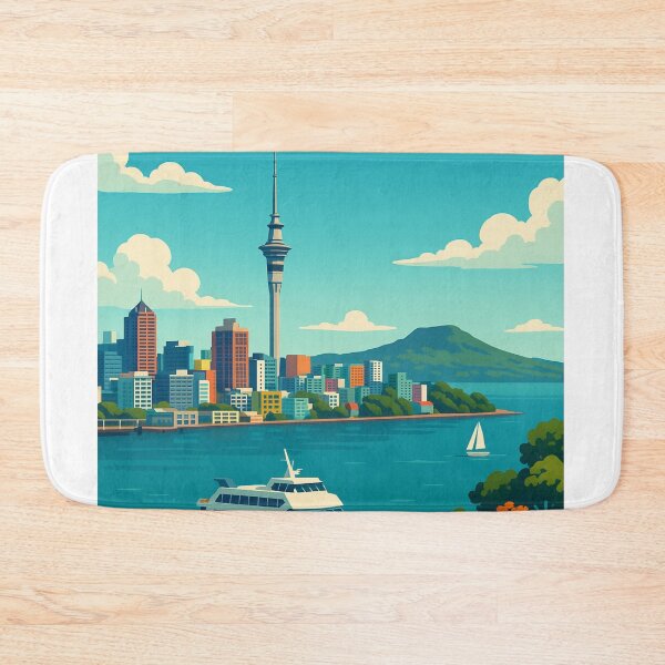 Item preview, Auckland Skyline with Ferry and Sky Tower designed and sold by Aryabek.
