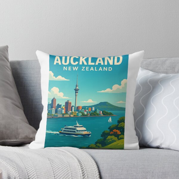 Item preview, Auckland Skyline with Ferry and Sky Tower designed and sold by Aryabek.