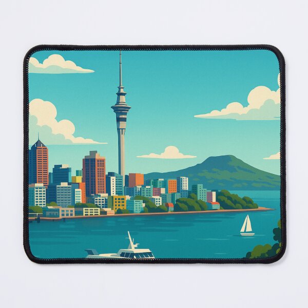 Item preview, Auckland Skyline with Ferry and Sky Tower designed and sold by Aryabek.