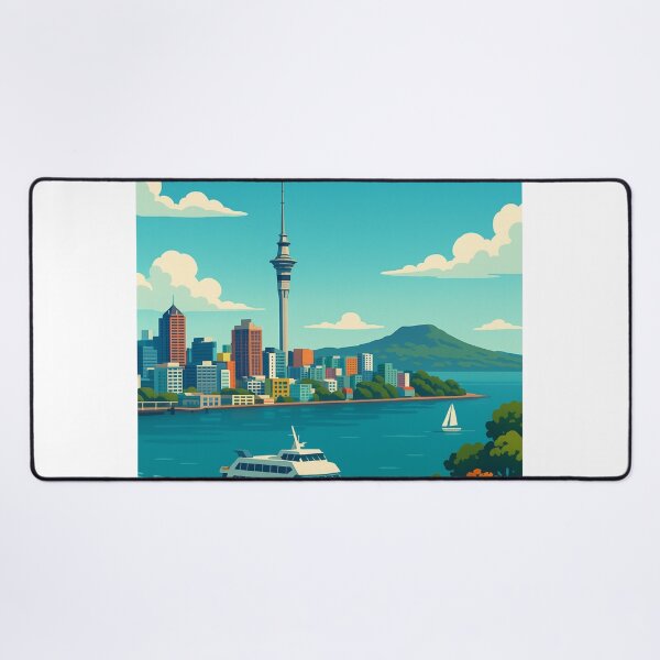 Item preview, Auckland Skyline with Ferry and Sky Tower designed and sold by Aryabek.
