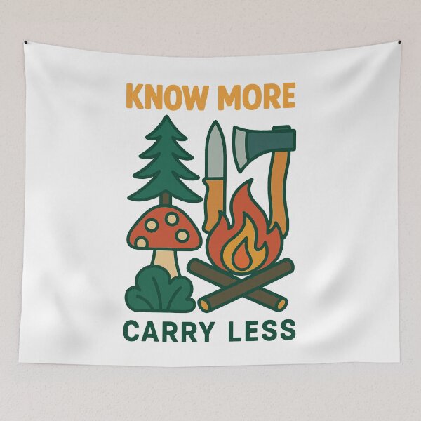Item preview, Know More Carry Less Survival Skills Wilderness designed and sold by LuminOrb.