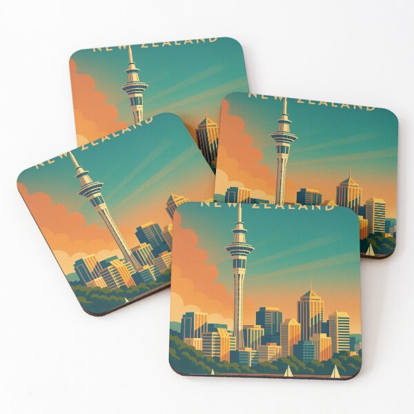 Item preview, Auckland Skyline with Sailboats at Dusk designed and sold by Aryabek.