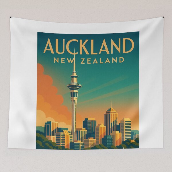 Item preview, Auckland Skyline with Sailboats at Dusk designed and sold by Aryabek.