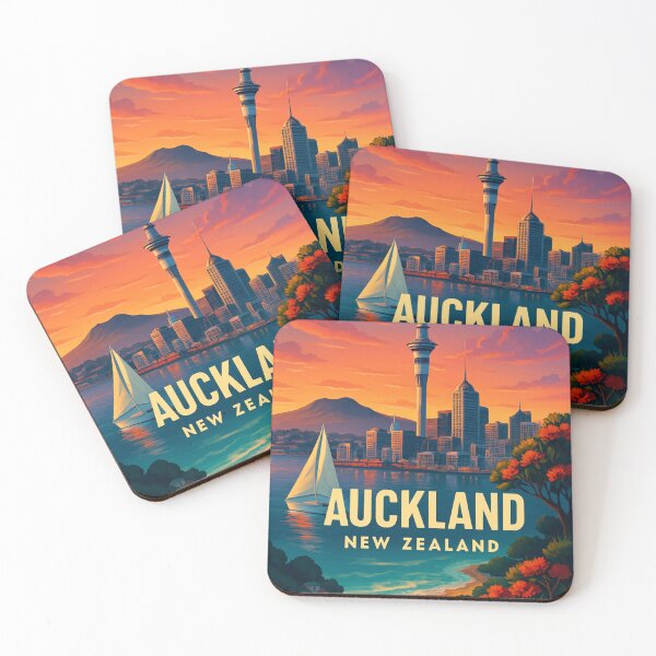 Item preview, Auckland at Sunset with Pohutukawa Tree designed and sold by Aryabek.