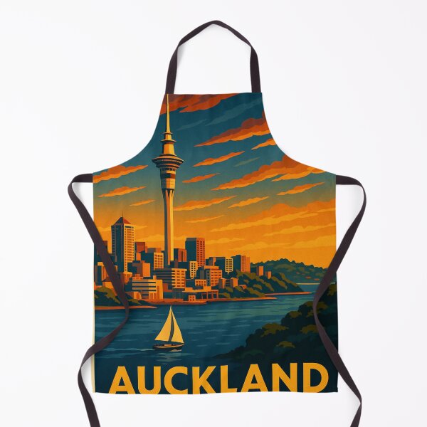 Item preview, Auckland Skyline with Sunset Clouds and Sailboat designed and sold by Aryabek.