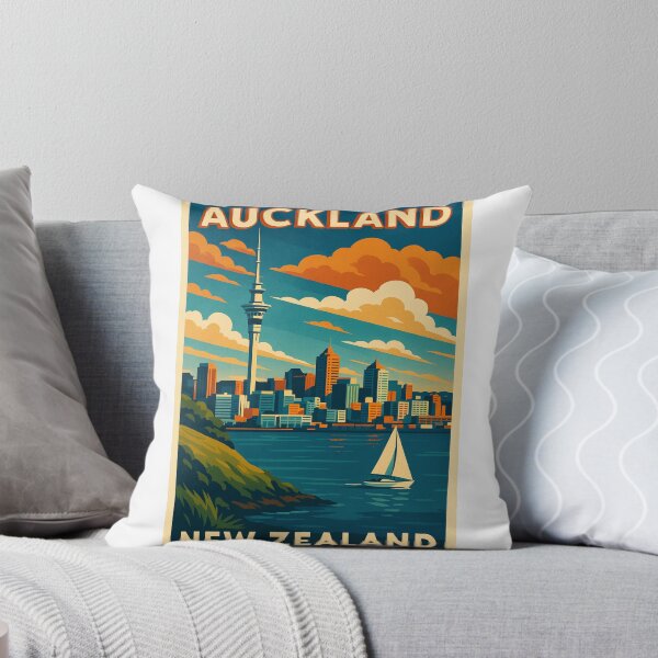 Item preview, Auckland Skyline Retro Style Sailboat View designed and sold by Aryabek.