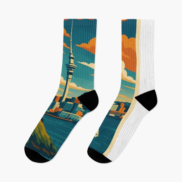 Item preview, Auckland Skyline Retro Style Sailboat View designed and sold by Aryabek.