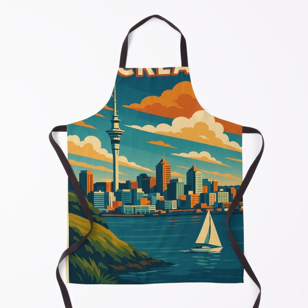 Item preview, Auckland Skyline Retro Style Sailboat View designed and sold by Aryabek.