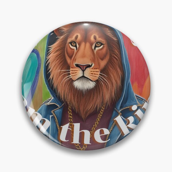 Item preview, A lion wearing streetwear hoodie and gold chain, graffiti wall background, urban street art style designed and sold by Palmate-m.
