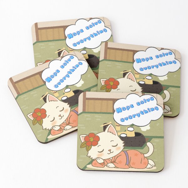 Item preview, Naps Solve Everything – Kimono Cat in Tatami Room designed and sold by NEKOKO BIYORI.