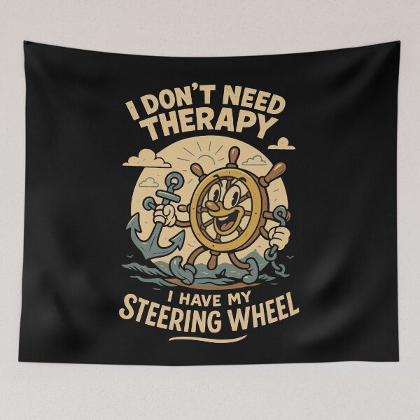 Item preview, Funny Therapy Saying Ship Boat Captain Retro designed and sold by LuminOrb.