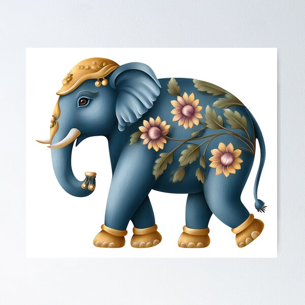 Item preview, Elephant Silhouette. Floral elephant, Fantasy Elephant, colorful elephant designed and sold by Asapusri.