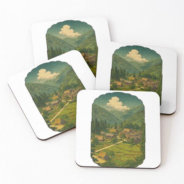 Item preview, Mountain Village Serenity | Japanese Gassho-Style Homes - Nostalgic Rural Scene designed and sold by GeEeN.