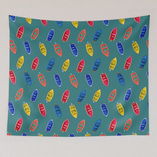 Item preview, Colourful Boats Pattern designed and sold by Ziana.art.