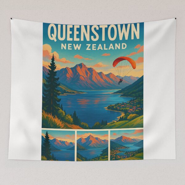 Item preview, Queenstown Lake Wakatipu Paragliding View designed and sold by Places On Earth.