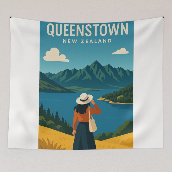 Item preview, Queenstown New Zealand Lake View Overlook designed and sold by Places On Earth.