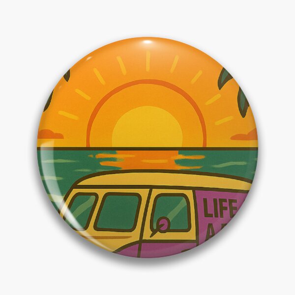 Item preview, Life Is A Beach Purple Campervan  designed and sold by The Salty Sketch.