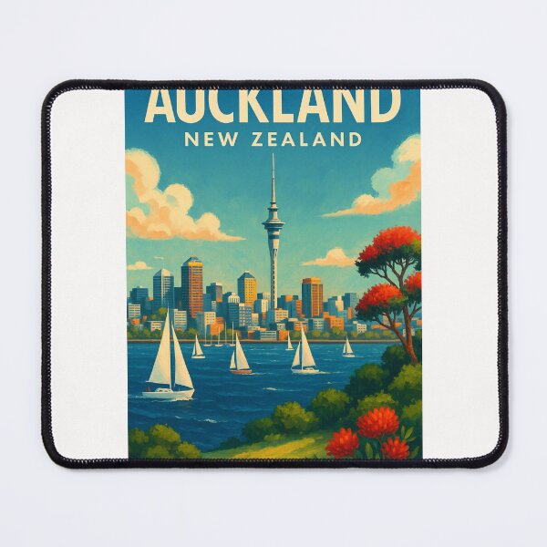 Item preview, Auckland Skyline with Sailboats and Pohutukawa designed and sold by Places On Earth.