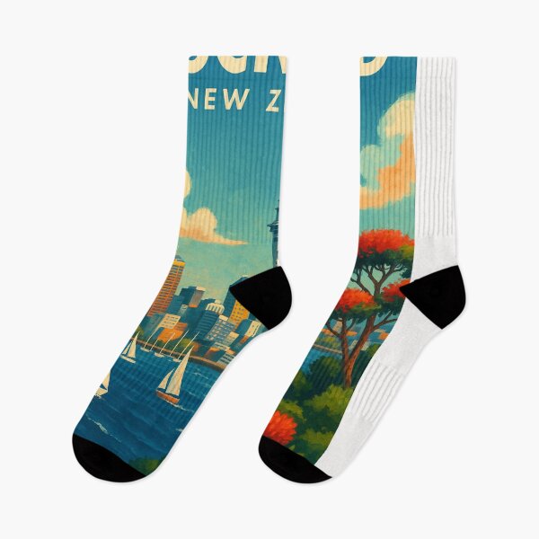 Item preview, Auckland Skyline with Sailboats and Pohutukawa designed and sold by Places On Earth.
