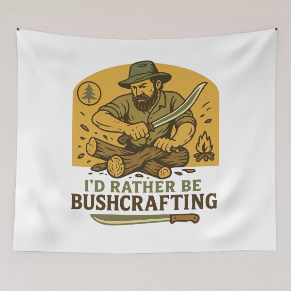 Item preview, I'd Rather Be Bushcrafting Prepper Survival designed and sold by LuminOrb.