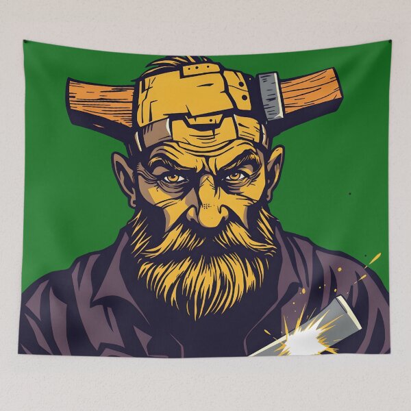Item preview, Bearded Craftsman Portrait - Vintage Woodworker Tool Master Art designed and sold by AbdS07.