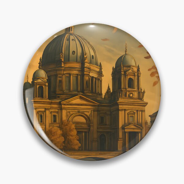 Item preview, Vintage Berlin Art Deco Travel Scene – Museum Island & Cathedral, Germany designed and sold by Cosmopolis.
