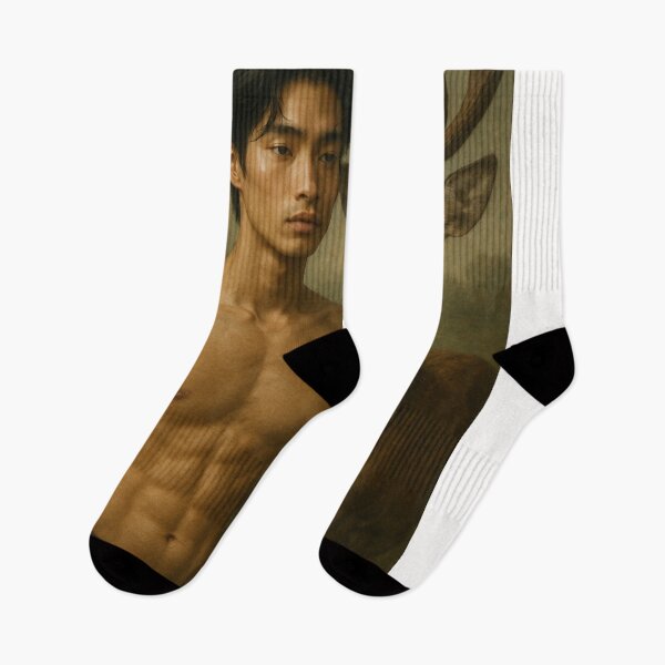 Item preview, Shirtless Asian Man with Stag in Woodland Setting designed and sold by Places On Earth.