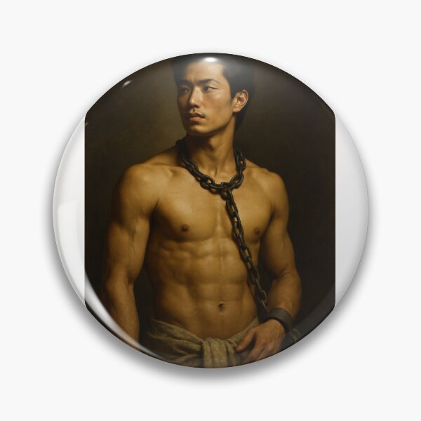 Item preview, Bound Asian Man Masculine Hero with Chains designed and sold by Places On Earth.