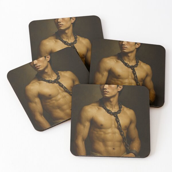 Item preview, Bound Asian Man Masculine Hero with Chains designed and sold by Places On Earth.
