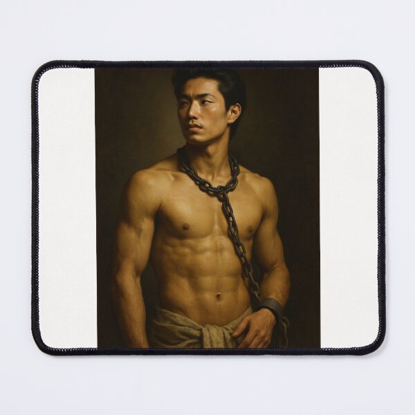 Item preview, Bound Asian Man Masculine Hero with Chains designed and sold by Places On Earth.