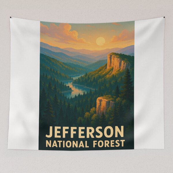 Item preview, Jefferson National Forest Sunset Over Valley designed and sold by Places On Earth.