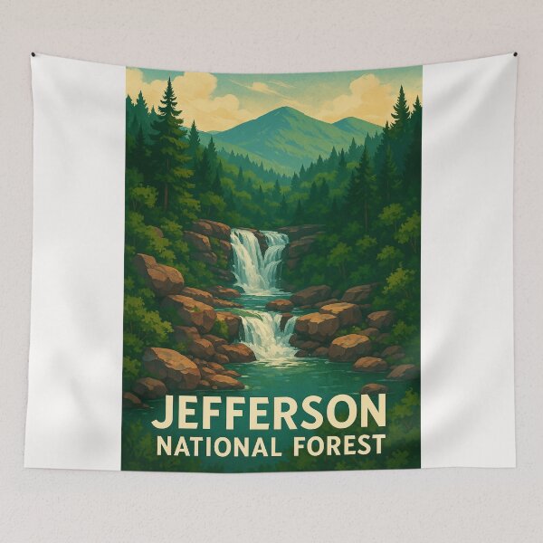 Item preview, Jefferson National Forest Sunset Green designed and sold by Places On Earth.