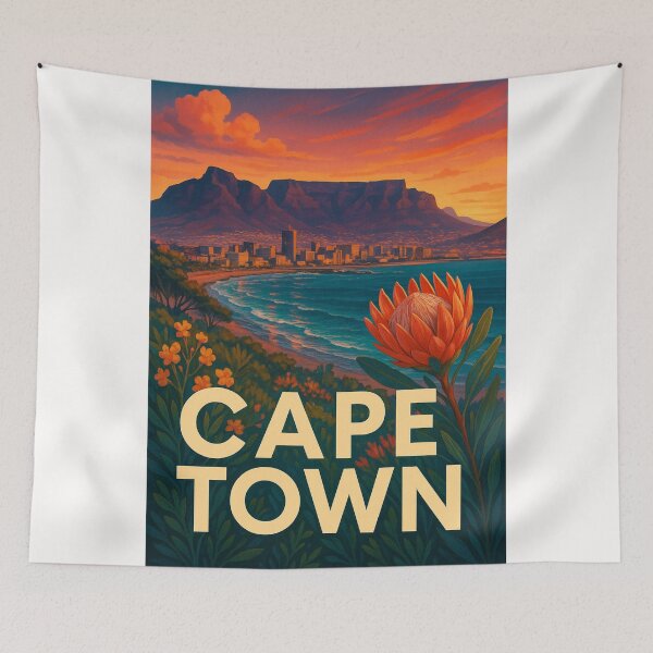 Item preview, Cape Town Coastline with Table Mountain Sunset designed and sold by Places On Earth.