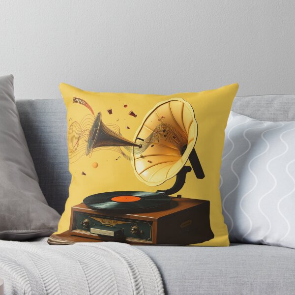 Item preview, Vintage Gramophone Music - Retro Record Player Sound Wave Art designed and sold by AbdS07.