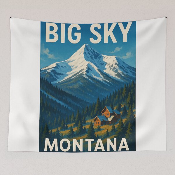 Item preview, Big Sky Montana Winter Peaks and Cabins designed and sold by Places On Earth.
