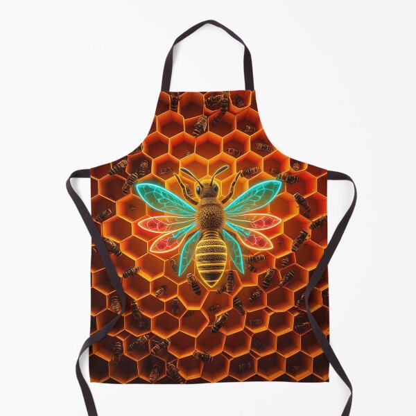 Item preview, Mystical Bee with Glowing Wings on Golden Honeycomb Pattern designed and sold by AbdS07.