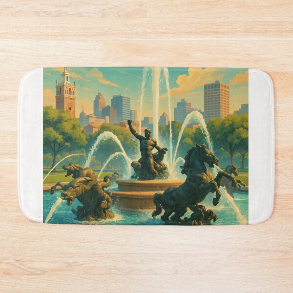 Item preview, Kansas City Fountain and Skyline Scene designed and sold by Places On Earth.