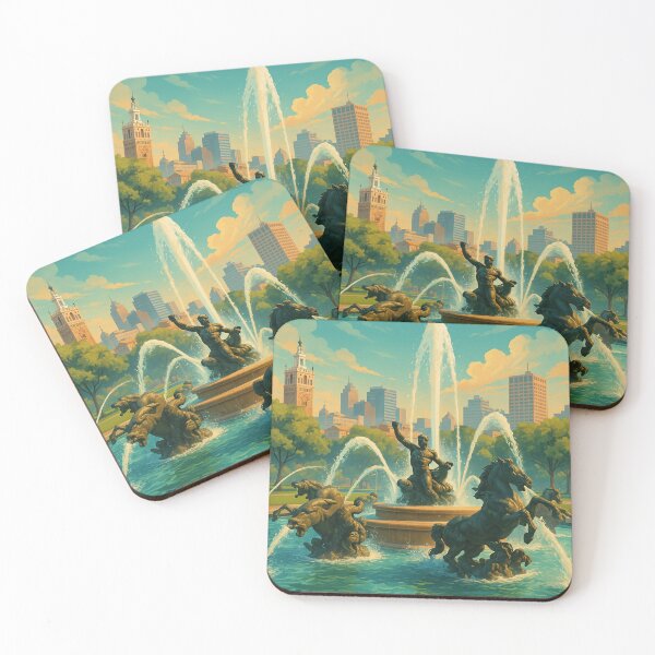 Item preview, Kansas City Fountain and Skyline Scene designed and sold by Places On Earth.