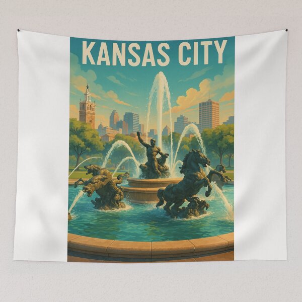 Item preview, Kansas City Fountain and Skyline Scene designed and sold by Places On Earth.