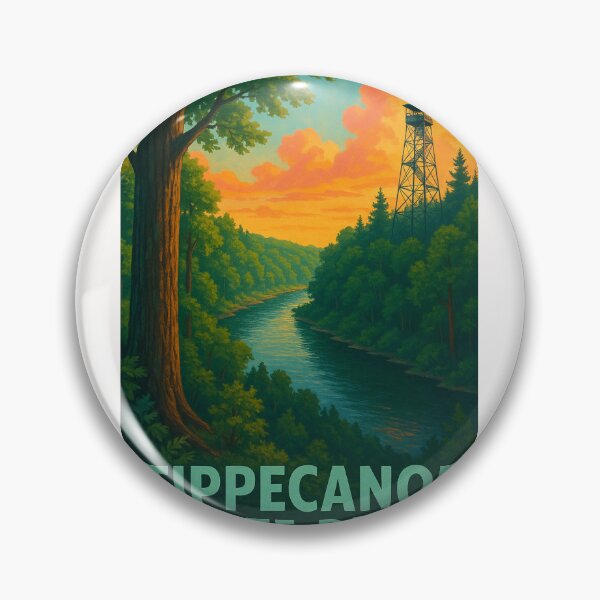 Item preview, Tippecanoe State Park Fire Tower and River designed and sold by Places On Earth.