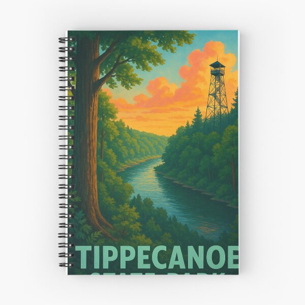Item preview, Tippecanoe State Park Fire Tower and River designed and sold by Places On Earth.