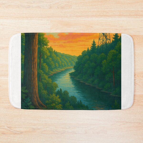Item preview, Tippecanoe State Park Fire Tower and River designed and sold by Places On Earth.