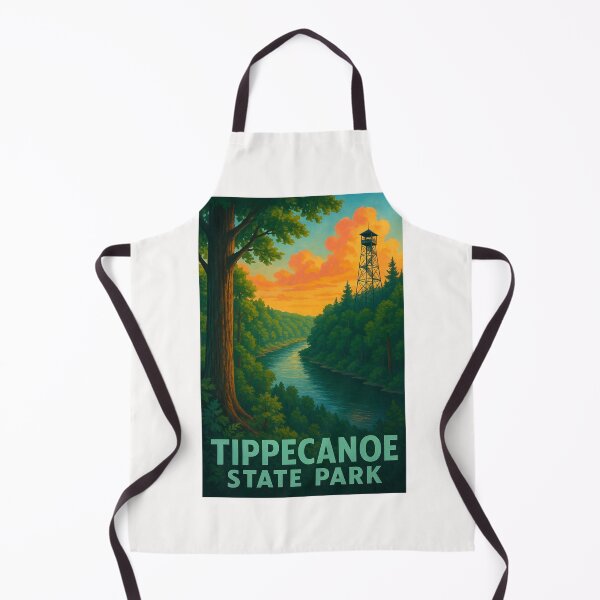 Item preview, Tippecanoe State Park Fire Tower and River designed and sold by Places On Earth.