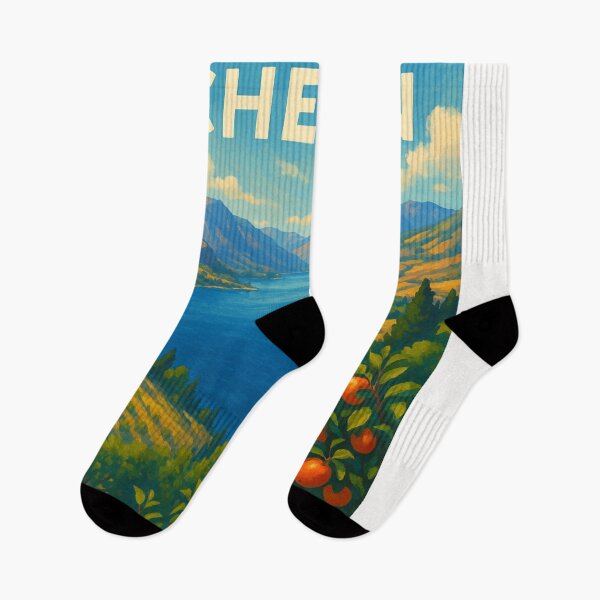 Item preview, Lake Chelan View with Orchards and Mountains designed and sold by Places On Earth.