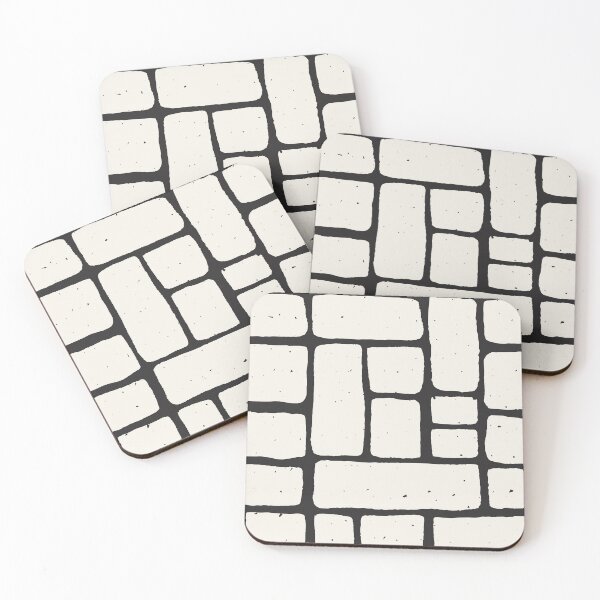 Item preview, Wonky Brick Wall – Artistic Black and White Pastel Pattern designed and sold by EmeraldeaArt.