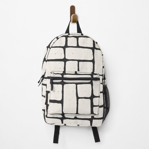 Item preview, Wonky Brick Wall – Artistic Black and White Pastel Pattern designed and sold by EmeraldeaArt.