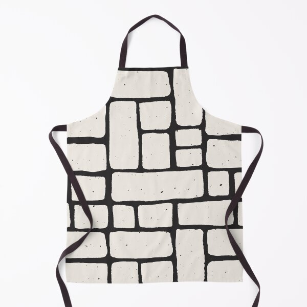 Item preview, Wonky Brick Wall – Artistic Black and White Pastel Pattern designed and sold by EmeraldeaArt.