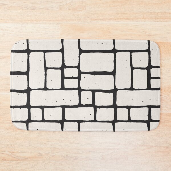 Item preview, Wonky Brick Wall – Artistic Black and White Pastel Pattern designed and sold by EmeraldeaArt.